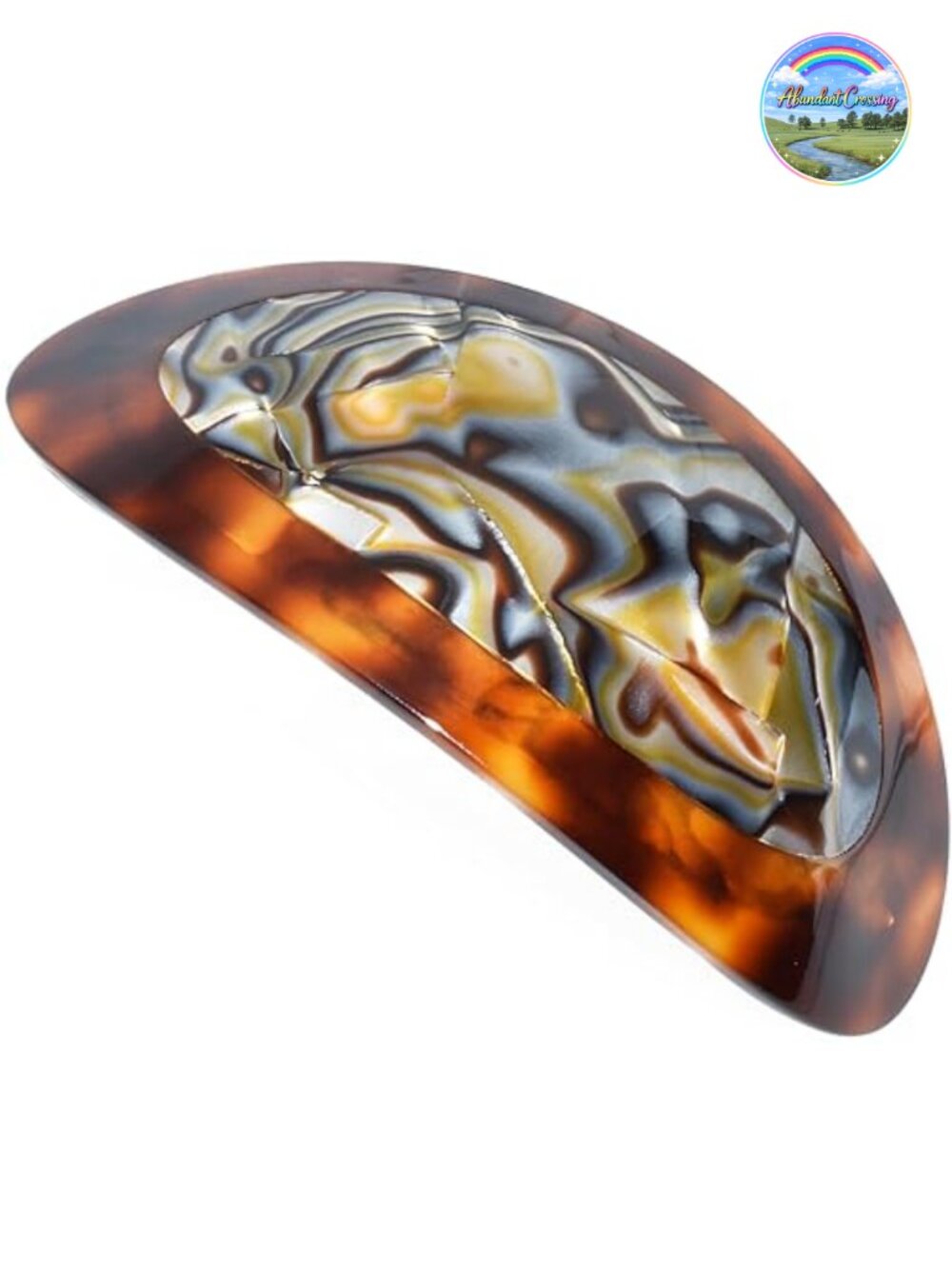 French Hair Barrette Clip Oval No-Slip Rubberized Metal Closure Durable Styling